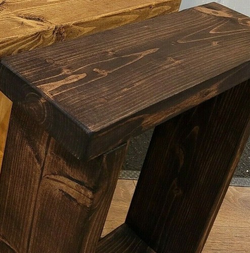 Rustic wooden end coffee with - end,