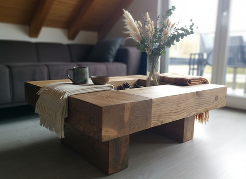Rustic coffee table handmade - rustic,