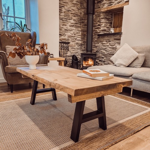 Vela live edge coffee table - coffee,
